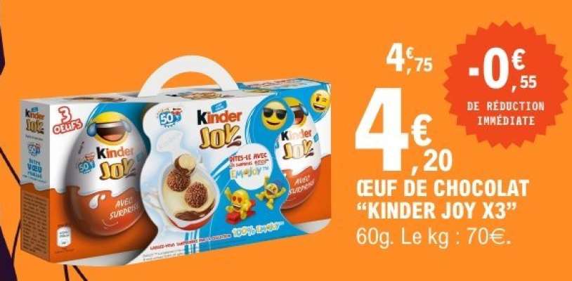 ŒUF DE CHOCOLAT “KINDER JOY X3”