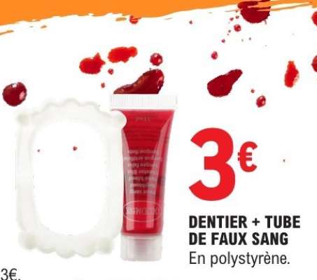 DENTIER + TUBE DE FAUX SANG