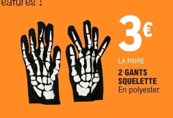2 GANTS SQUELETTE