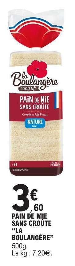 PAIN DE MIE SANS CROÛTE “LA BOULANGÈRE”