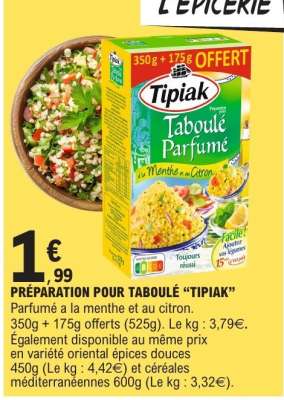 PRÉPARATION POUR TABOULÉ “TIPIAK”