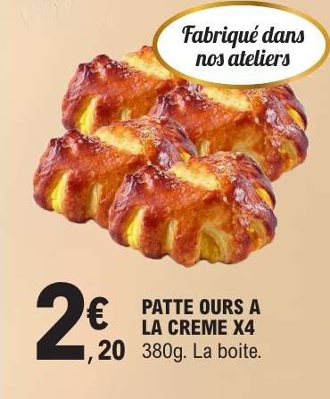 PATTE OURS À LA CRÈME X4