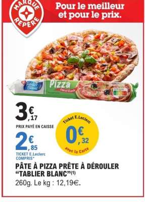 Pâte à pizza prête à dérouler 'Tablier Blanc'