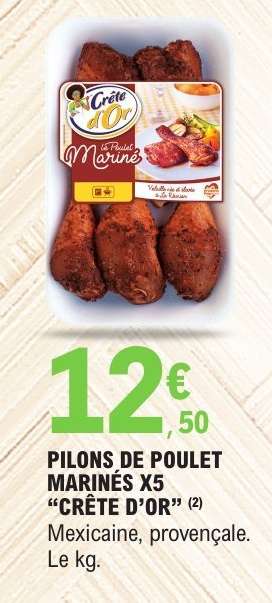 PILONS DE POULET MARINÉS X5 “CRÊTE D’OR”