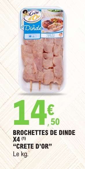 BROCHETTES DE DINDE X4 “CRÊTE D’OR”