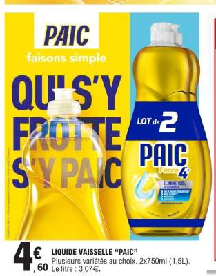 LIQUIDE VAISSELLE “PAIC”