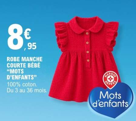 ROBE MANCHE COURTE BÉBÉ "MOTS D’ENFANTS"