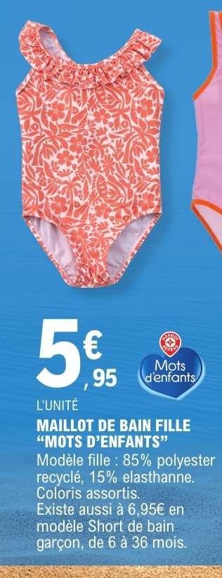 Maillot de bain fille 'Mots d'enfants'