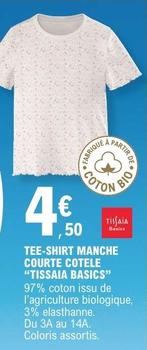 TEE-SHIRT MANCHE COURTE COTELE "TISSAIA BASICS"