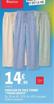 Pantalon en toile femme "Tissaia Basics"