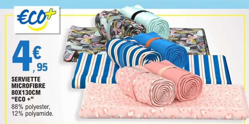 SERVIETTE MICROFIBRE 80X130CM 'ECO+'