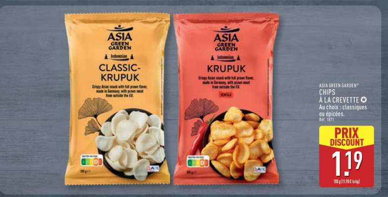 ASIA GREEN GARDEN CHIPS À LA CREVETTE