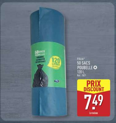 FOLIA 50 SACS POUBELLE 120 L