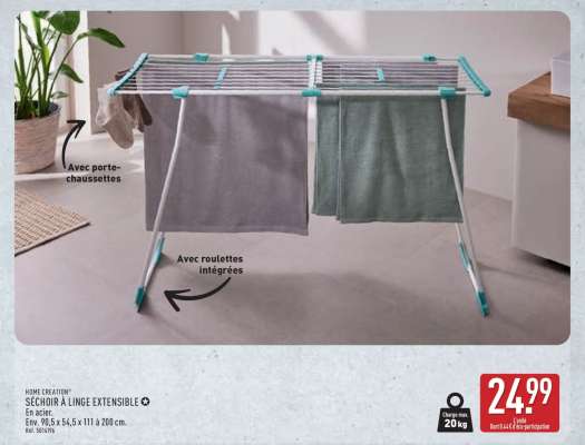 SECHOIR À LINGE EXTENSIBLE