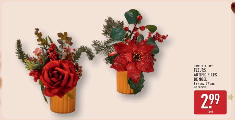 HOME CREATION™ FLEURS ARTIFICIELLES DE NOËL