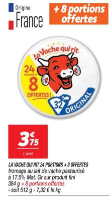 LA VACHE QUI RIT 24 PORTIONS + 8 OFFERTES