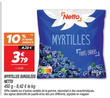 MYRTILLES SURGELÉES NETTO