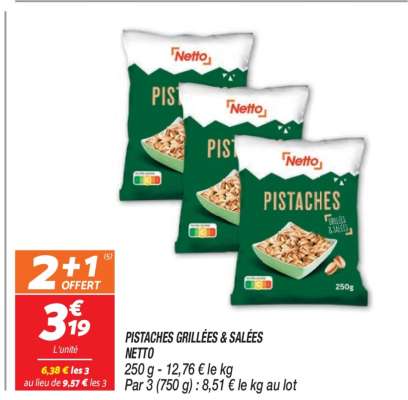 Pistaches grillées salées