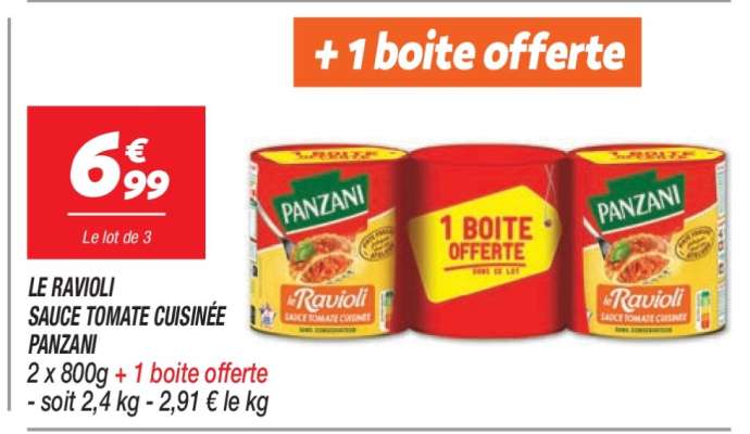 LE RAVIOLI SAUCE TOMATE CUISINÉE “PANZANI”