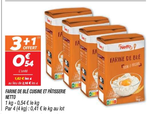 FARINE DE BLÉ CUISINE ET PÂTISSERIE NETTO
