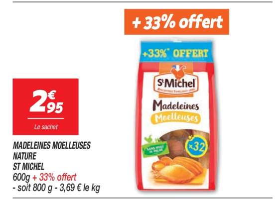 MADELEINES MOELLEUSES NATURE