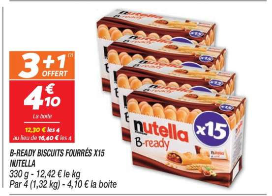 B-READY BISCUITS FOURRÉS X15 NUTELLA