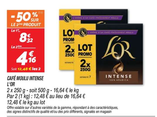 CAFÉ MOULU INTENSE L'OR
