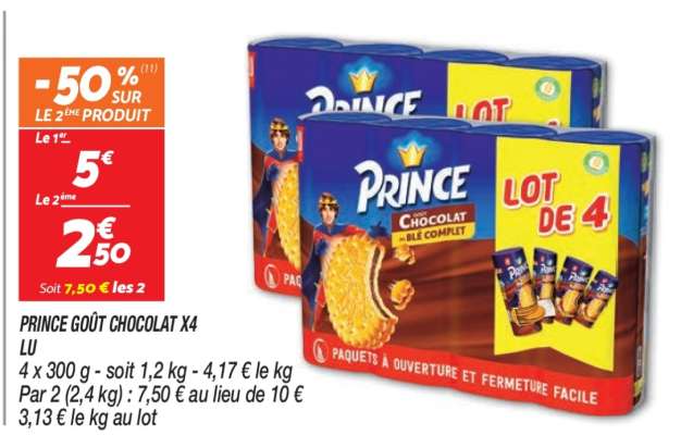 PRINCE GOÛT CHOCOLAT X4