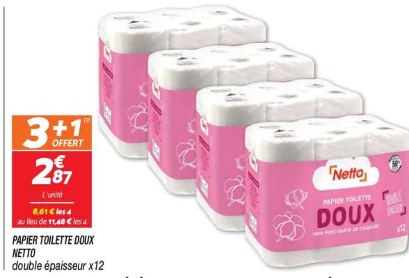 PAPIER TOILETTE DOUX NETTO