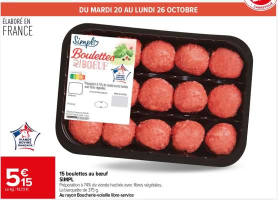 15 Boulettes au Bœuf
