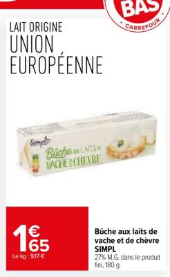 Bûche aux laits de vache et de chèvre SIMPL