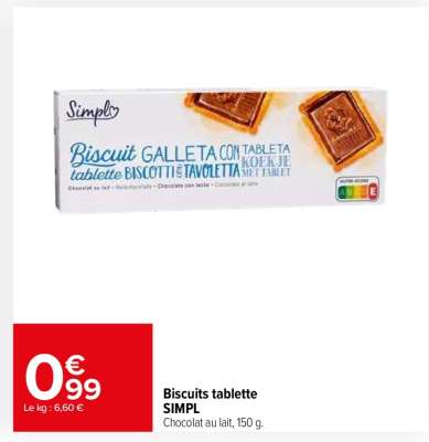 Biscuits tablette SIMPL