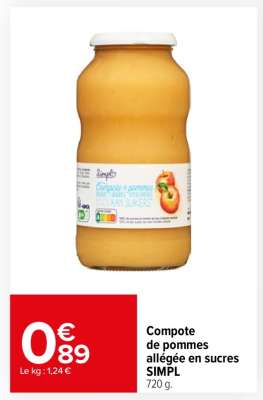 Compote de pommes allégée en sucres SIMPL