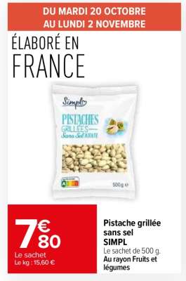 Pistache grillée sans sel SIMPL