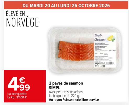 2 pavés de saumon SIMPL'