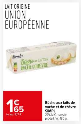 Bûche aux laits de vache et de chèvre SIMPL
