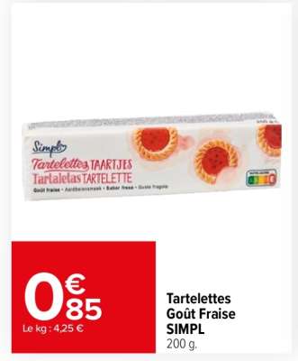 Tartelettes Goût Fraise SIMPL