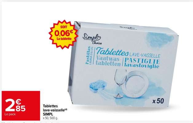 Tablettes lave-vaisselle