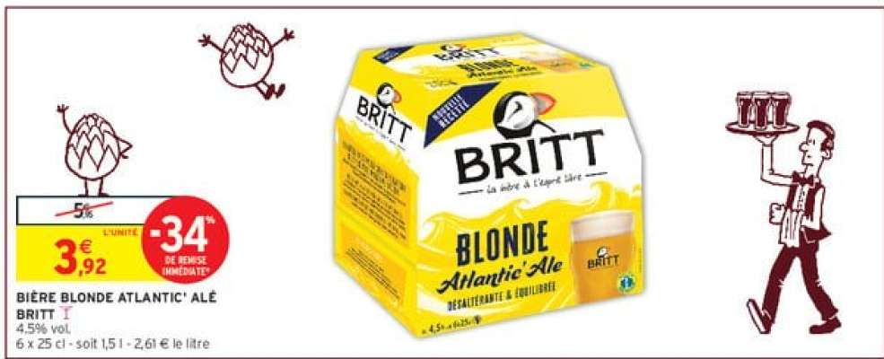 BIÈRE BLONDE ATLANTIC' ALE “BRITT”
