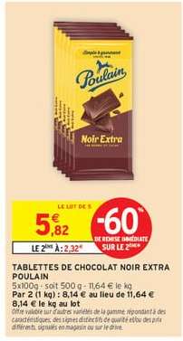 Tablettes De Chocolat Noir Extra Poulain