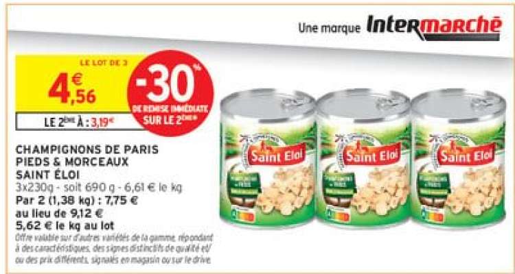 CHAMPIGNONS DE PARIS PIEDS & MORCEAUX SAINT ÉLOI