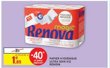 PAPIER HYGIÉNIQUE ULTRA SOIN X12 RENOVA