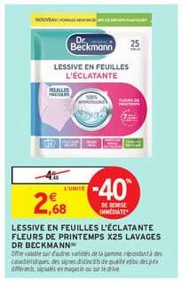 Lessive en feuilles L'éclatante Fleurs de Printemps x25 lavages Dr Beckmann