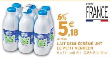 LAIT DEMI-ÉCRÉMÉ UHT LE PETIT VENDÉEN