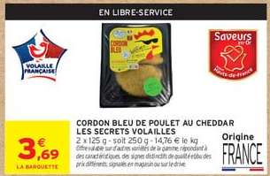 Cordon Bleu de Poulet au Cheddar Les Secrets Volailles