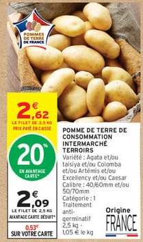 POMME DE TERRE DE CONSOMMATION INTERMARCHE TERROIRS