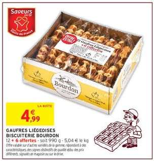 Gaufres Liegeoises Biscuiterie Bourdon
