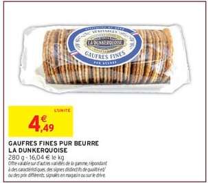 Gaufres fines pur beurre LA DUNKERQUOISE
