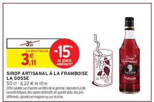 Sirop Artisanal à la Framboise La Gosse