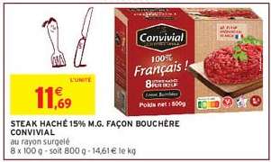 STEAK HACHÉ 15% M.G. FAÇON BOUCHÈRE CONVIVIAL